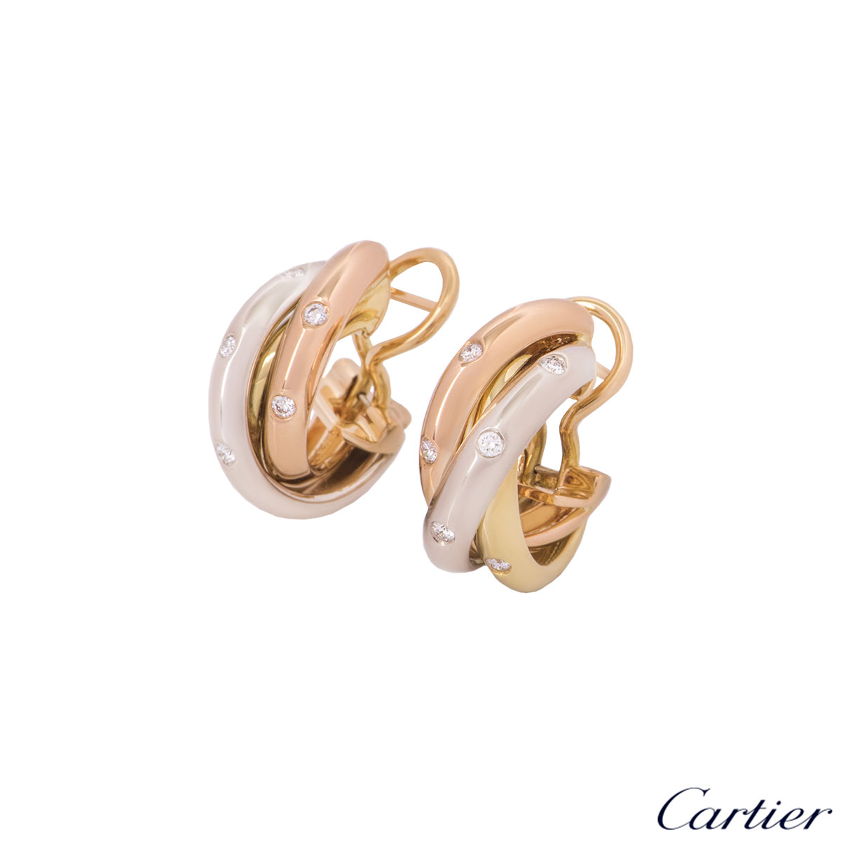 cartier 3 colour gold earrings